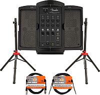 Fender Passport Conference S2 Portable PA System Bundle with Compact Speaker Stands